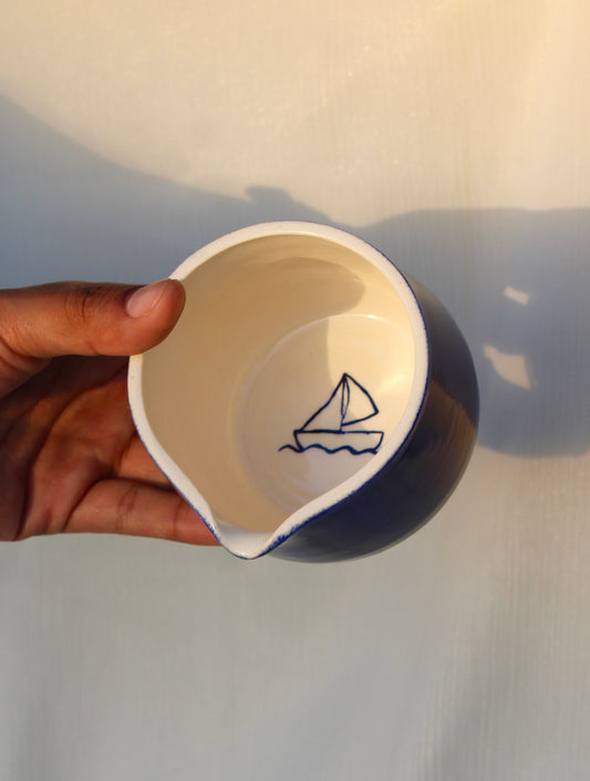 Matcha Bowl (Little Blue Sail Boat)